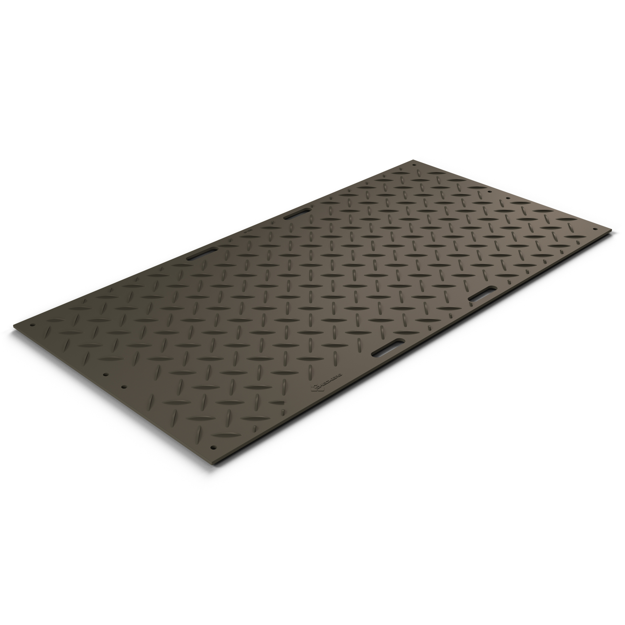 Checkers AlturnaMat Ground Protection Mat, Black, 4ft.W x 8ft.L, Diamond Plate Tread Design, Model# AM48